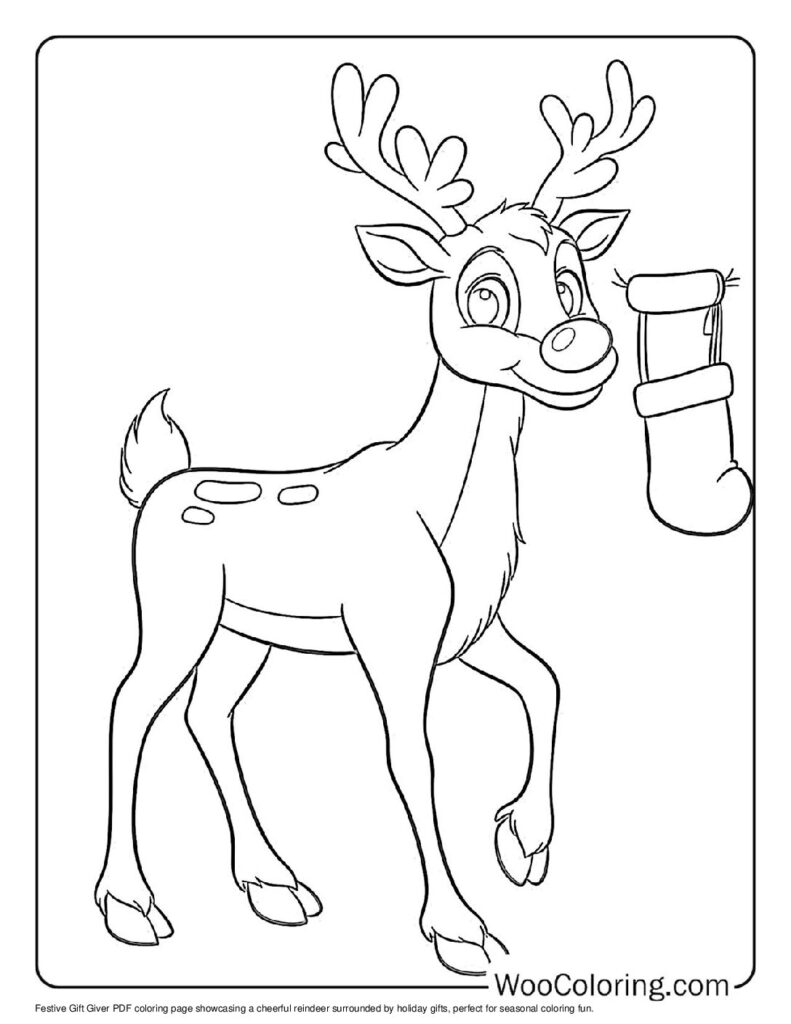 100  Reindeer coloring pages  Free PDF To Print  - 73