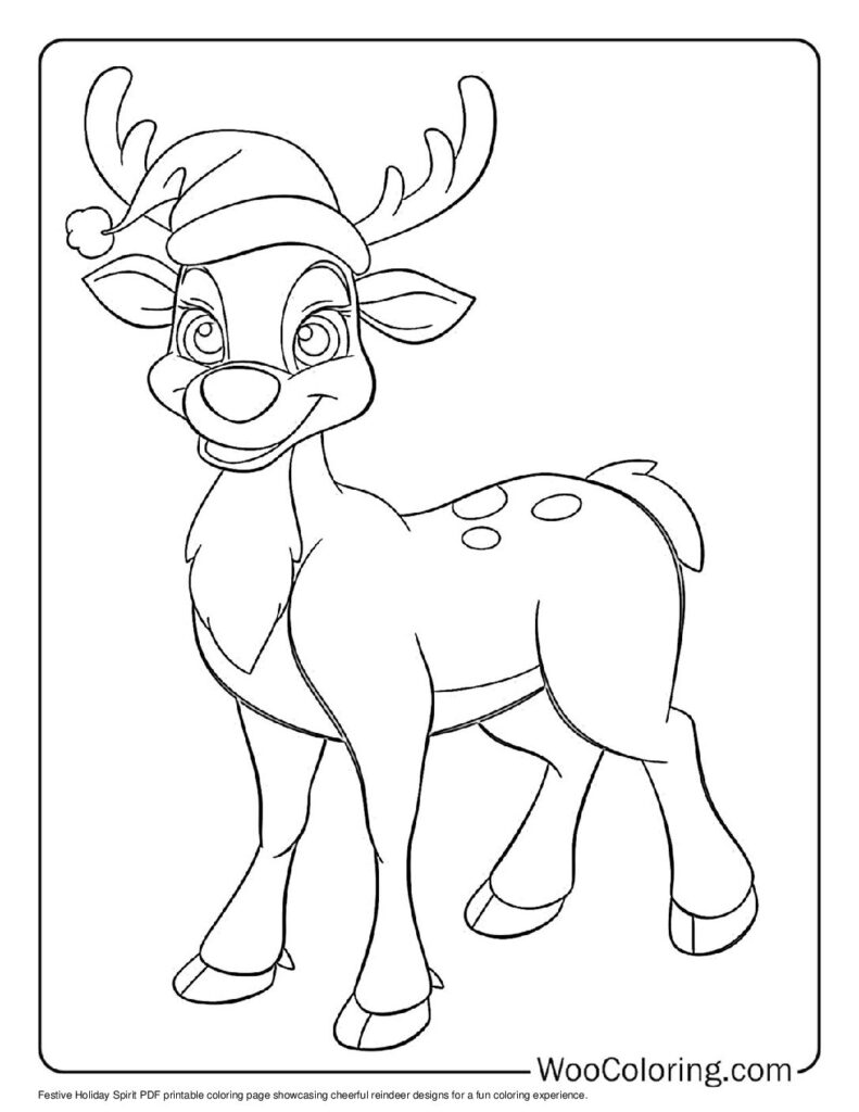 100  Reindeer coloring pages  Free PDF To Print  - 90