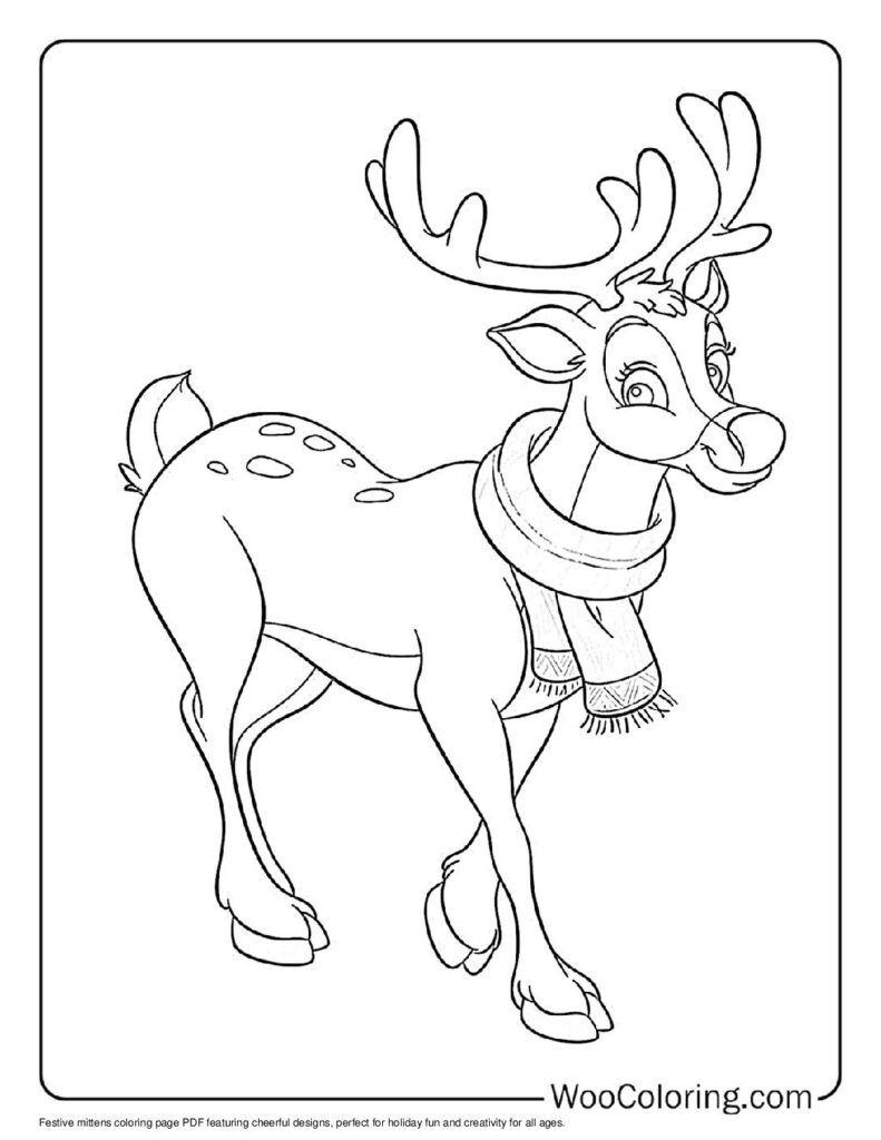 100  Reindeer coloring pages  Free PDF To Print  - 70