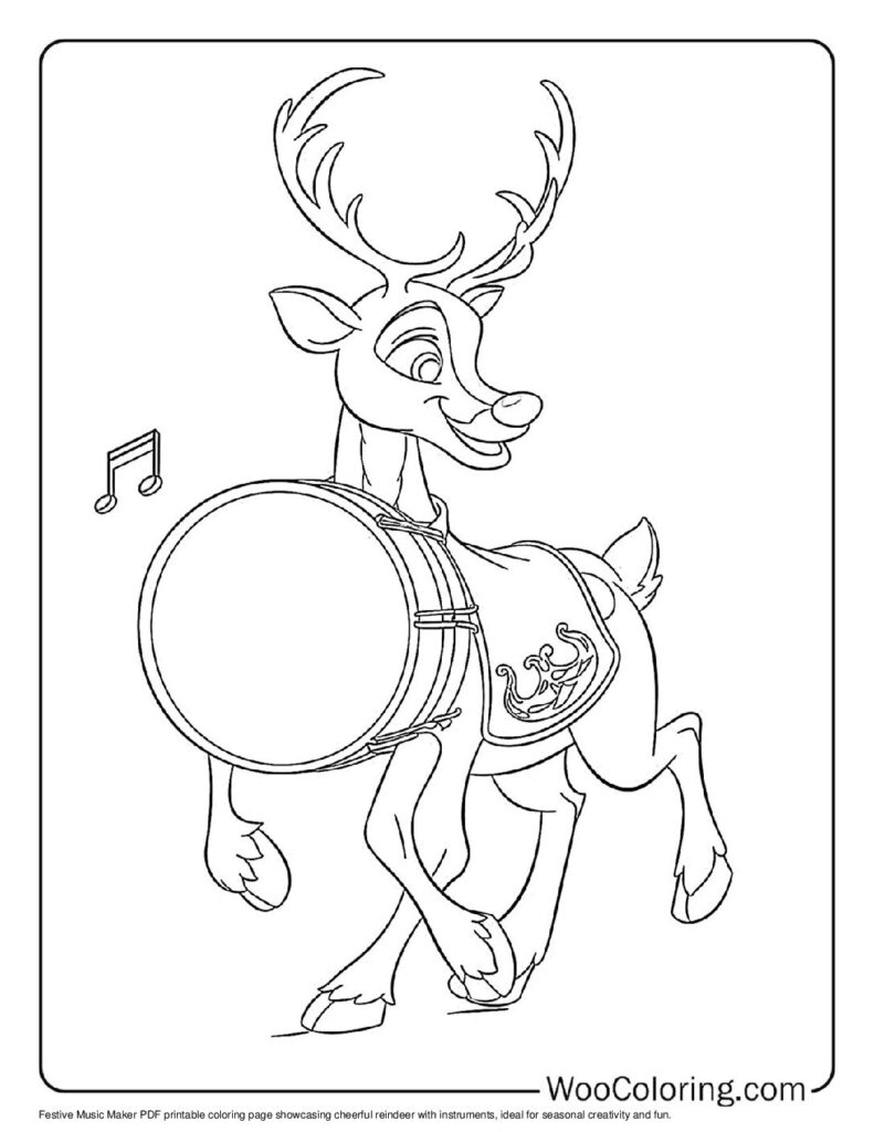 100  Reindeer coloring pages  Free PDF To Print  - 81