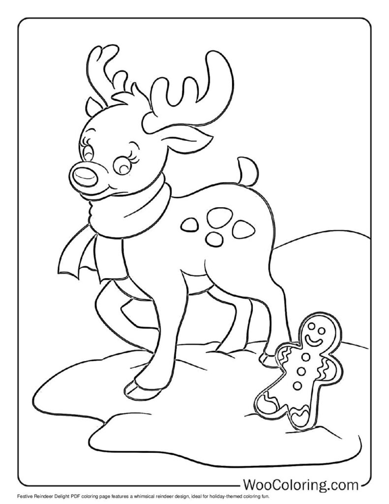 100  Reindeer coloring pages  Free PDF To Print  - 19