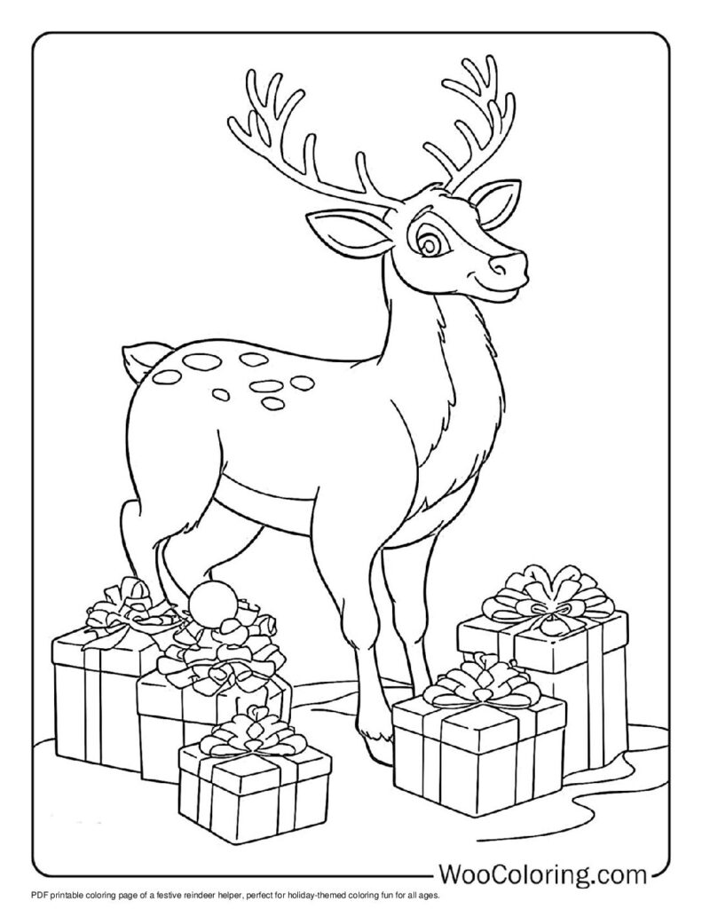 100  Reindeer coloring pages  Free PDF To Print  - 21