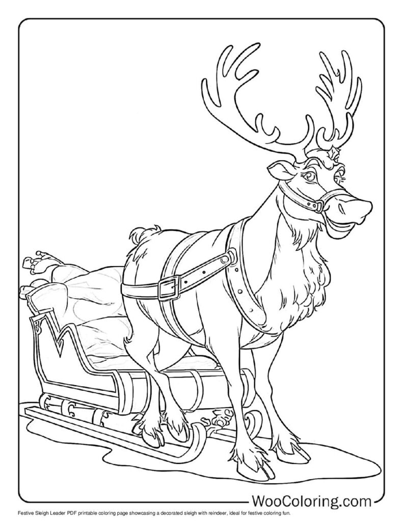 100  Reindeer coloring pages  Free PDF To Print  - 71