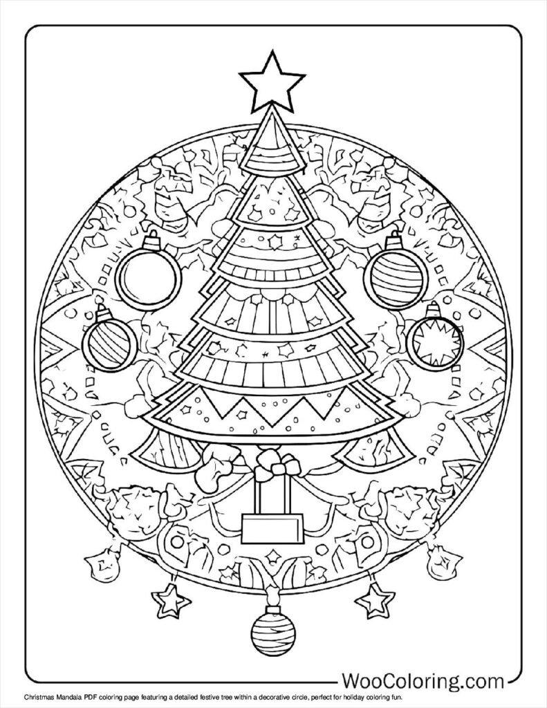 100 Christmas Mandala coloring pages Free PDF To Print - 19