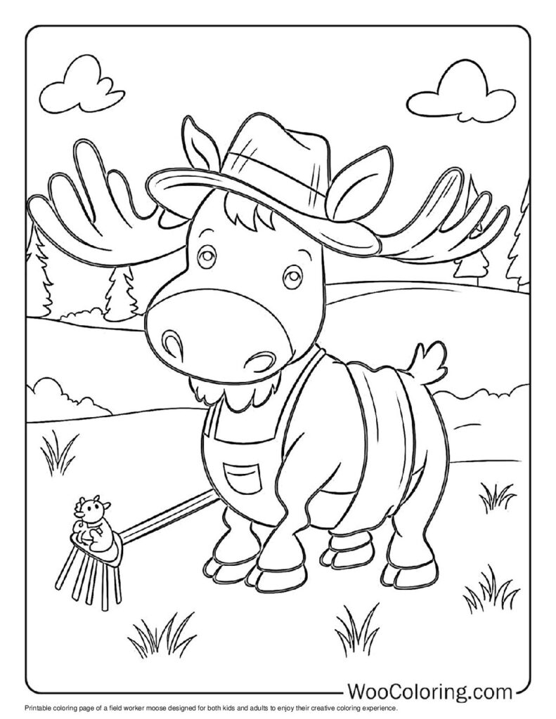 100  Moose coloring pages  Free PDF To Print  - 38