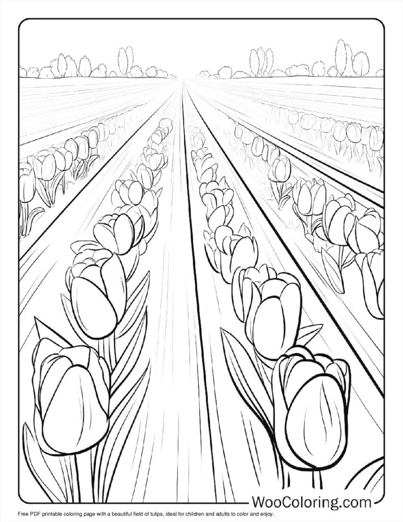 100  Tulip coloring pages  Free PDF To Print  - 9