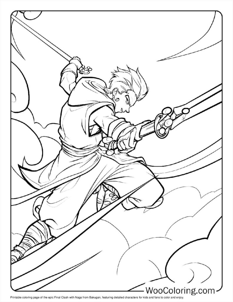 Final Clash with Naga Coloring Page
