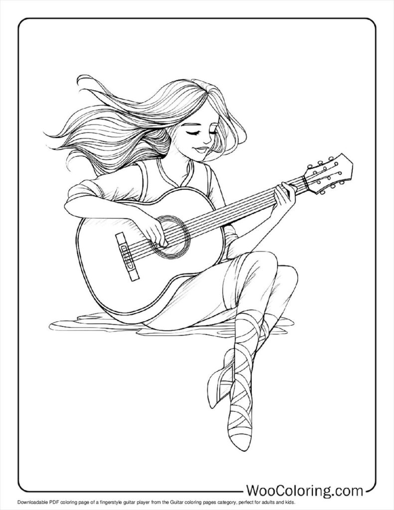 100  Guitar coloring pages  Free PDF To Print  - 96