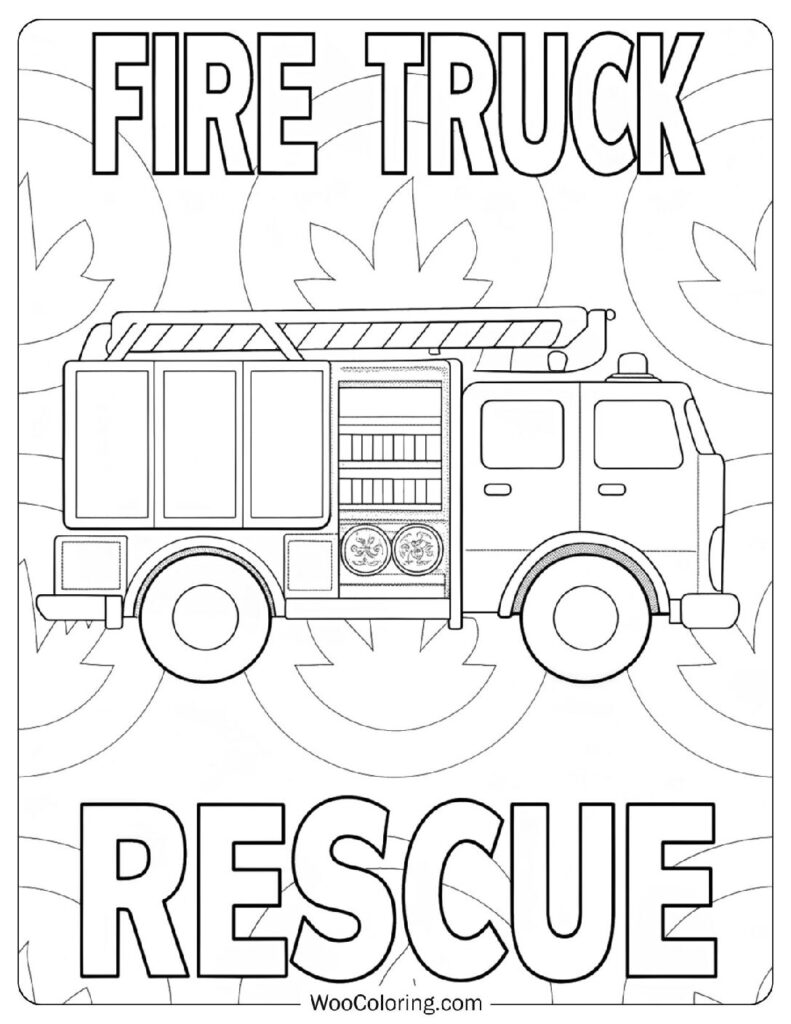 Fire Truck Coloring Page With Flashing Lights