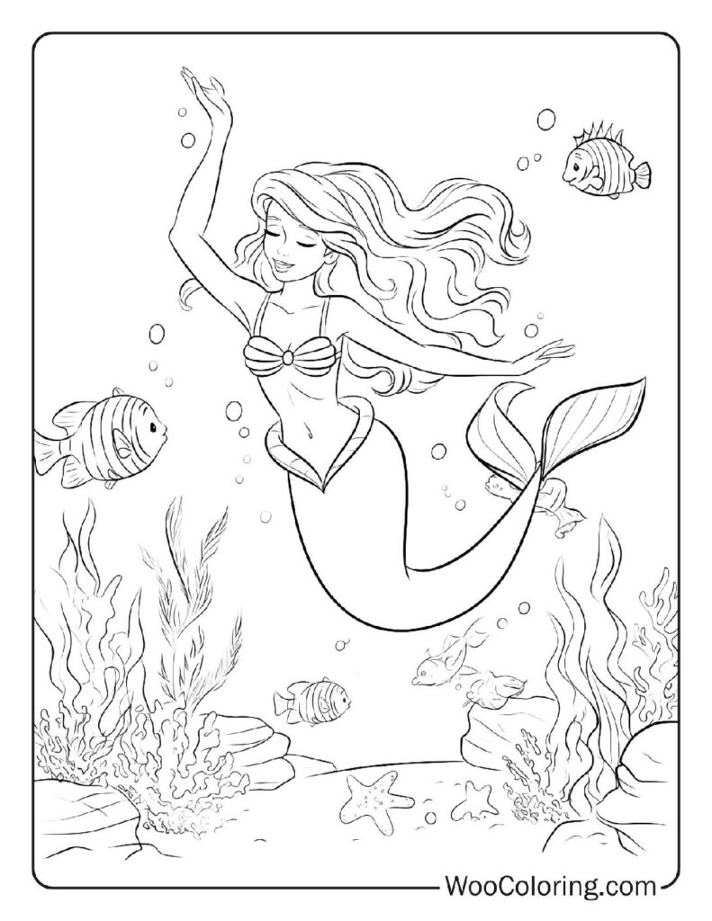 100  Mermaid coloring pages  Free PDF To Print  - 22