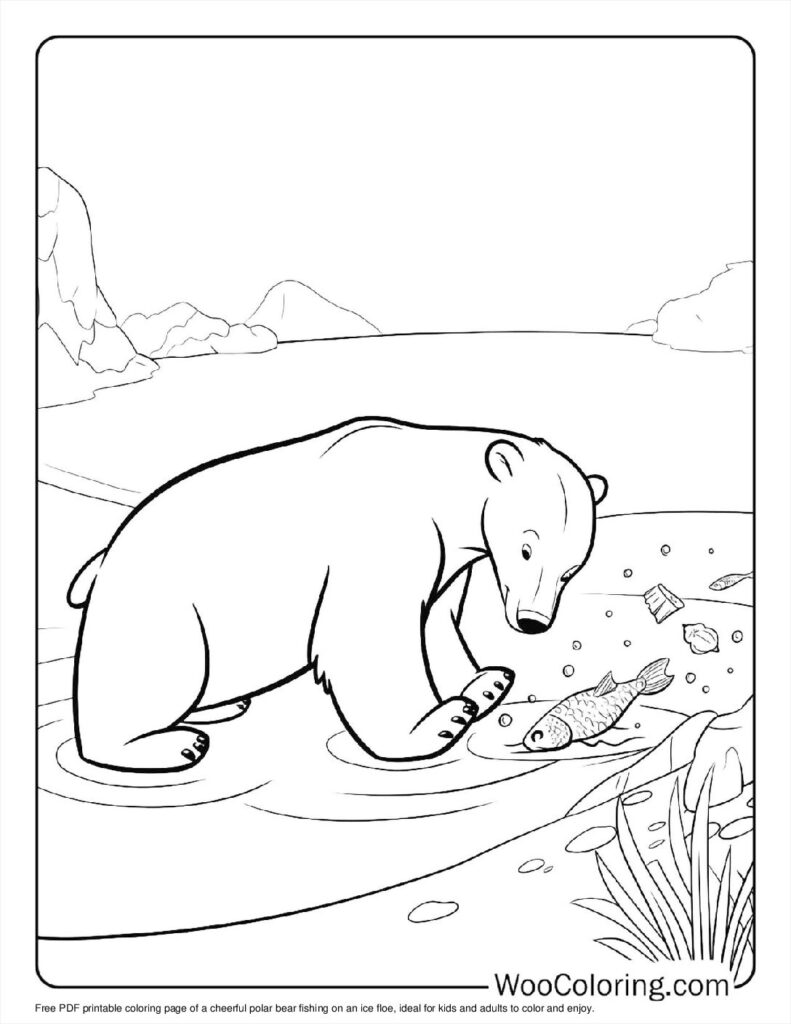 100  Polar Bear coloring pages  Free PDF To Print  - 4