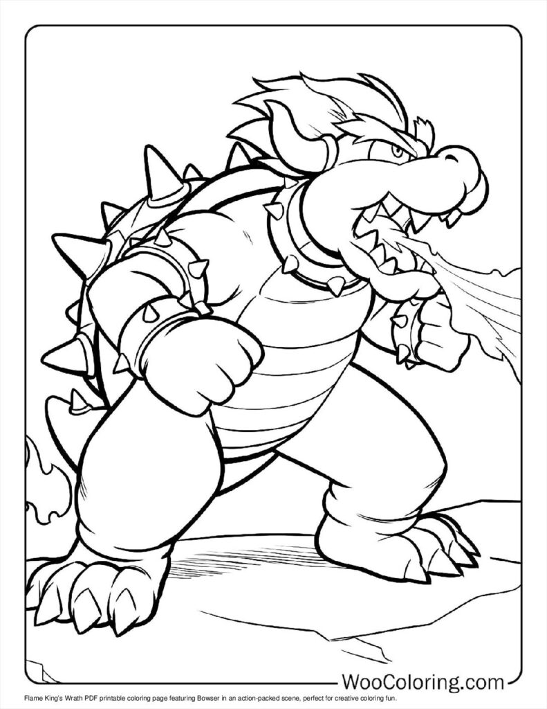 Flame King’s Wrath Coloring In For Kids