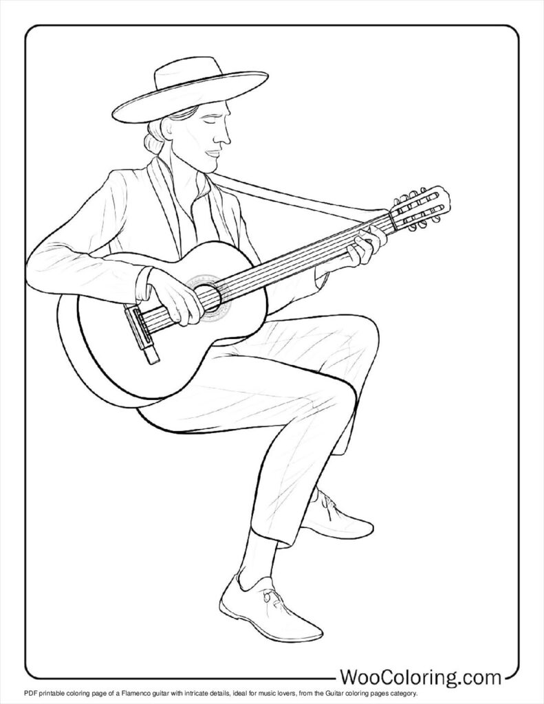 100  Guitar coloring pages  Free PDF To Print  - 87
