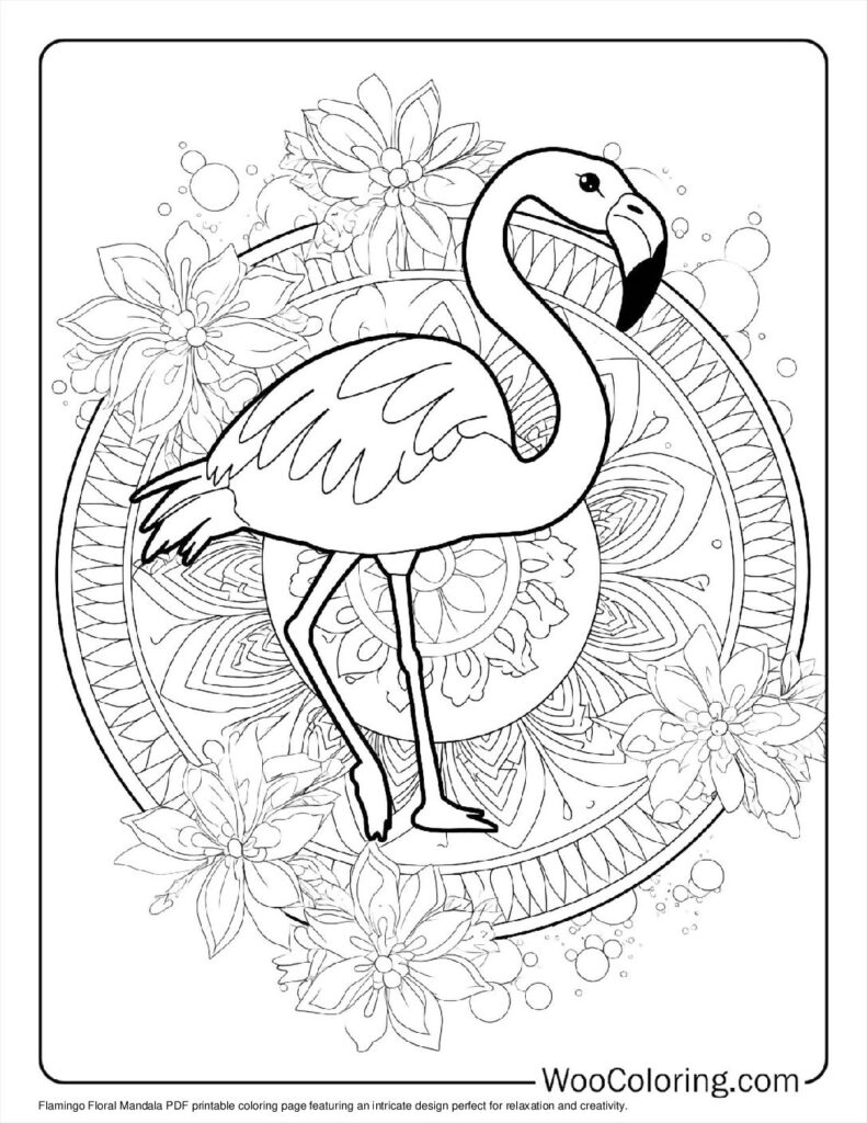 Flamingo Floral Mandala For Kids
