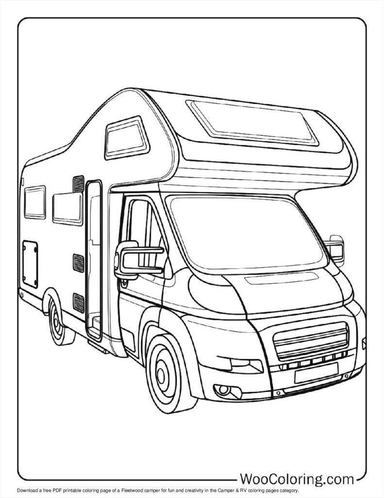 100  Camper   RV coloring pages  Free PDF To Print  - 60