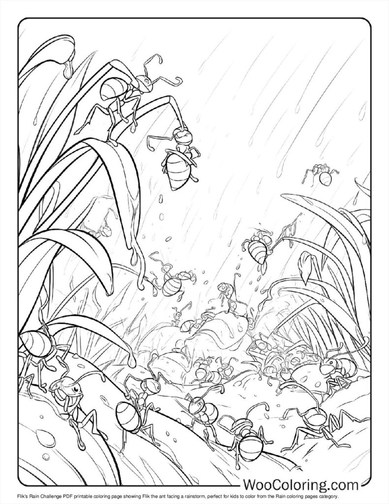 100  Rain coloring pages  Free PDF To Print  - 83