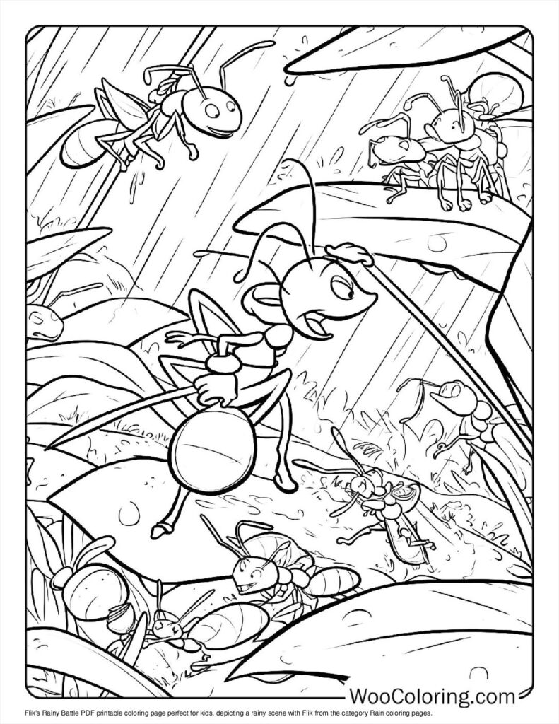 100  Rain coloring pages  Free PDF To Print  - 14