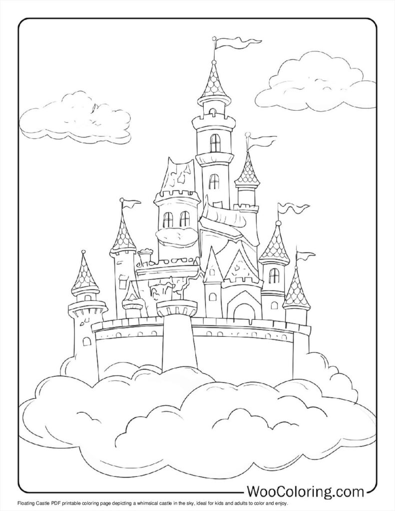 100  Castle coloring pages  Free PDF To Print  - 39