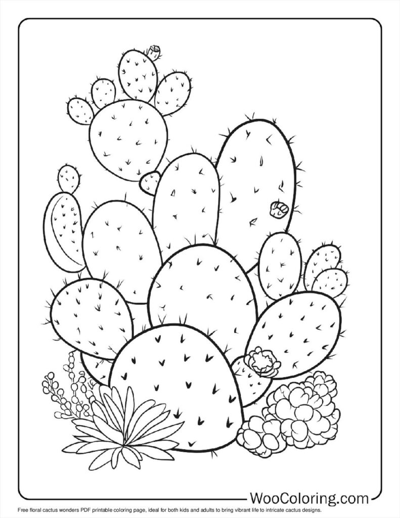 100  Cactus coloring pages  Free PDF To Print  - 57