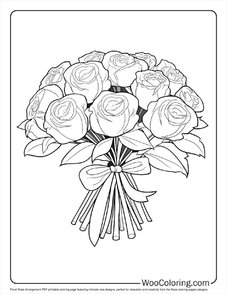 100  Rose coloring pages  Free PDF To Print  - 57
