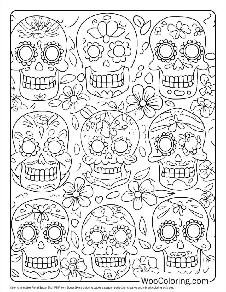 100  Sugar Skulls coloring pages  Free PDF To Print  - 95