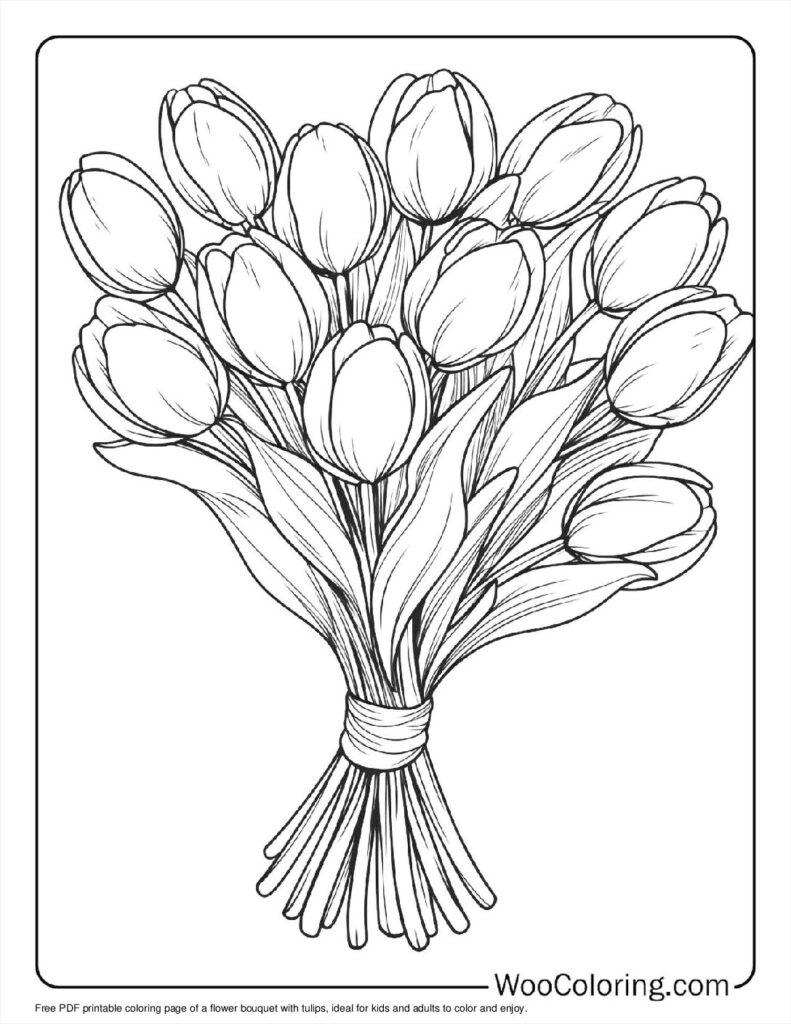 100  Tulip coloring pages  Free PDF To Print  - 89