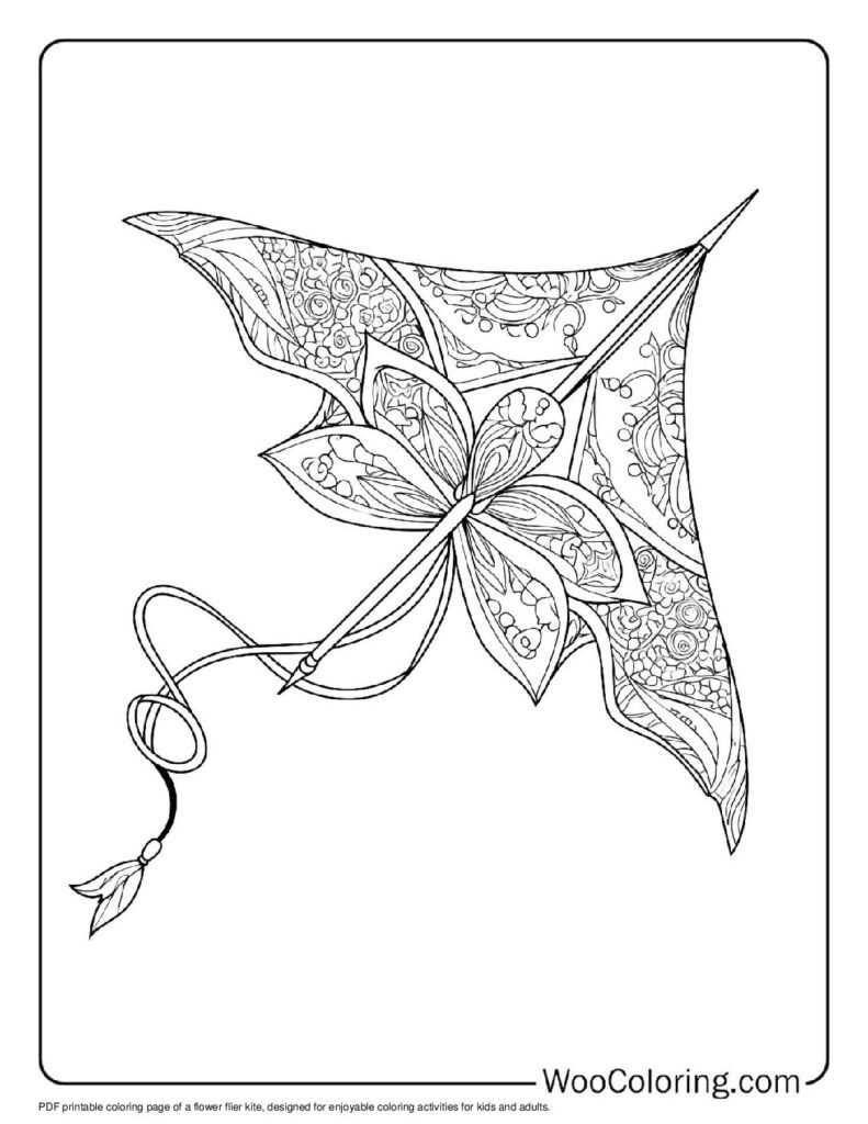 100  Kite coloring pages  Free PDF To Print  - 9