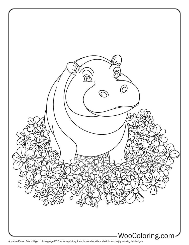 100  Hippo coloring pages  Free PDF To Print  - 21