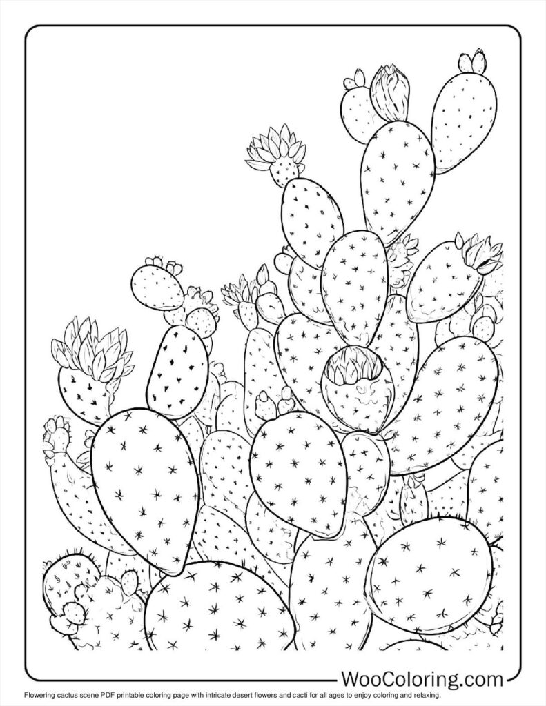 100  Cactus coloring pages  Free PDF To Print  - 65