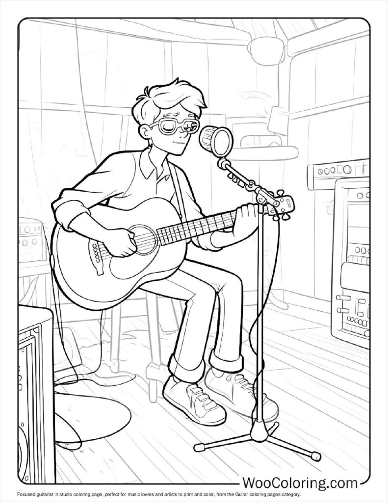 100  Guitar coloring pages  Free PDF To Print  - 30