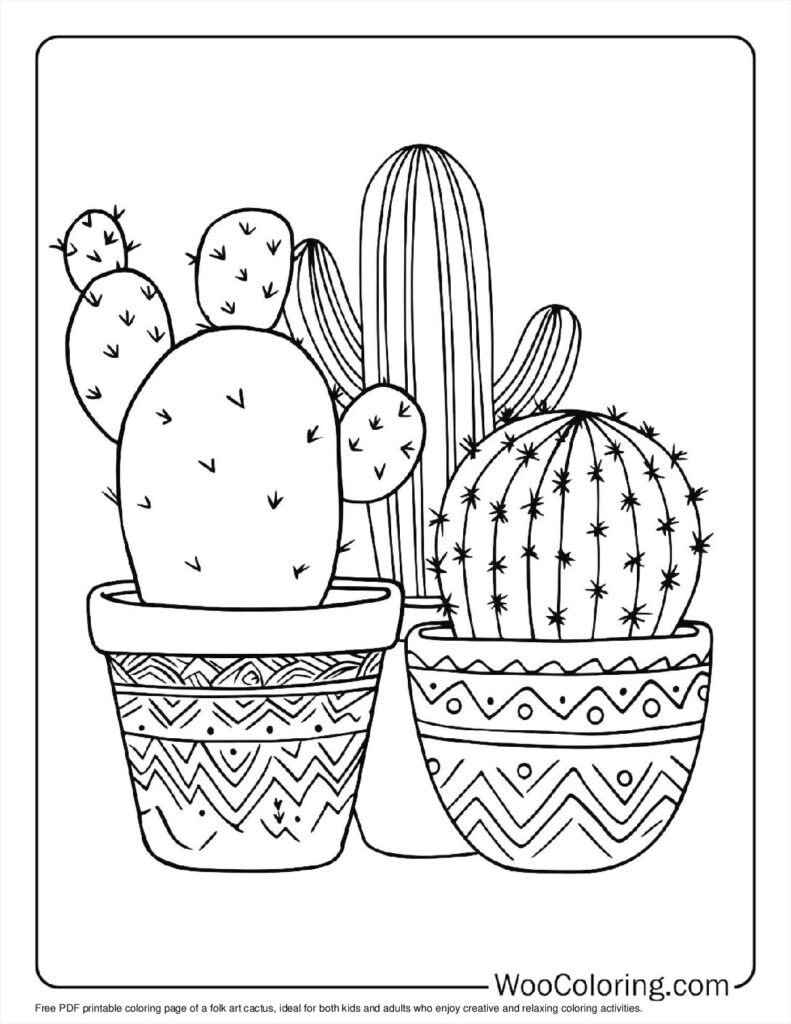100  Cactus coloring pages  Free PDF To Print  - 45