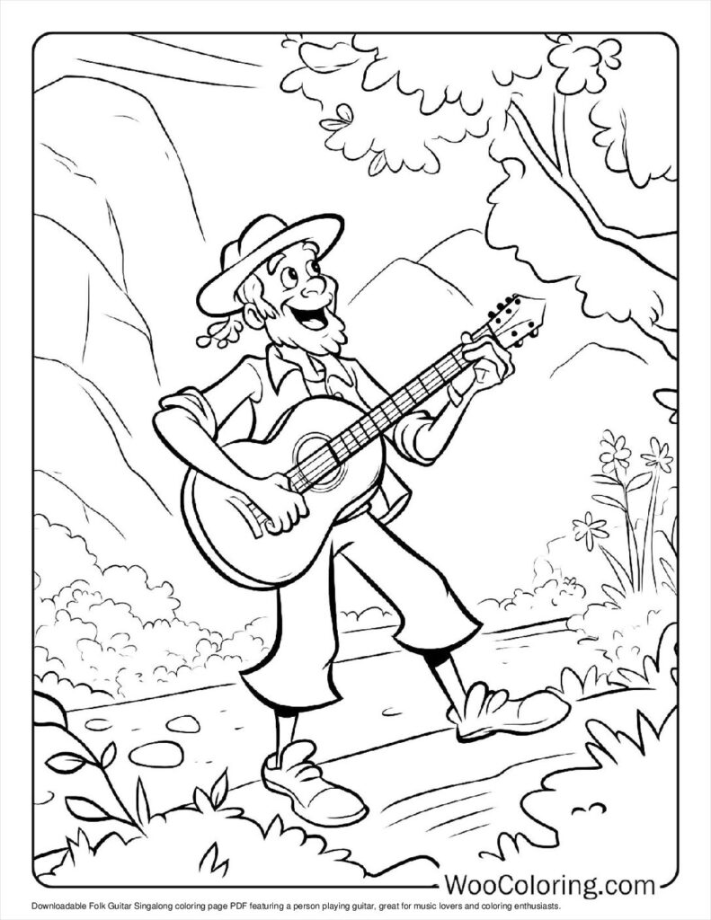 100  Guitar coloring pages  Free PDF To Print  - 58