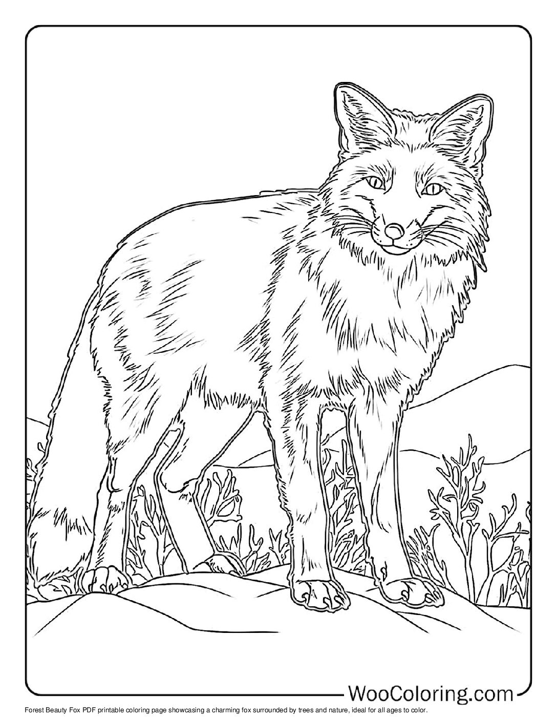 100+ Fox coloring pages (Free PDF To Print) | Woo Coloring