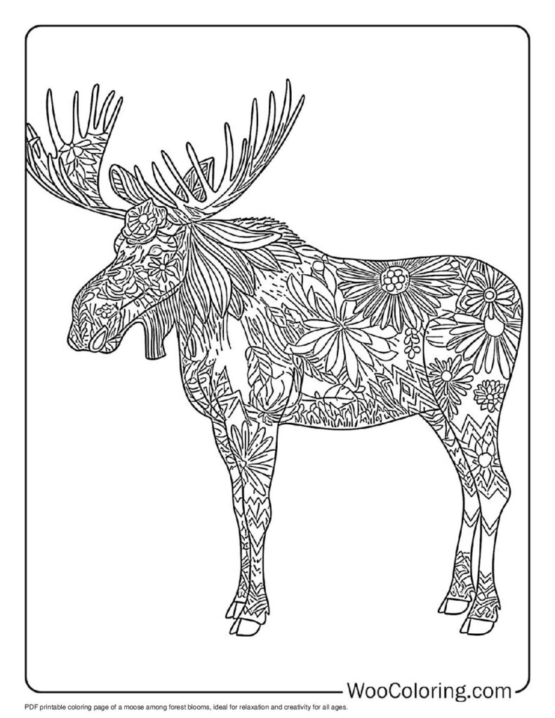 100  Moose coloring pages  Free PDF To Print  - 46