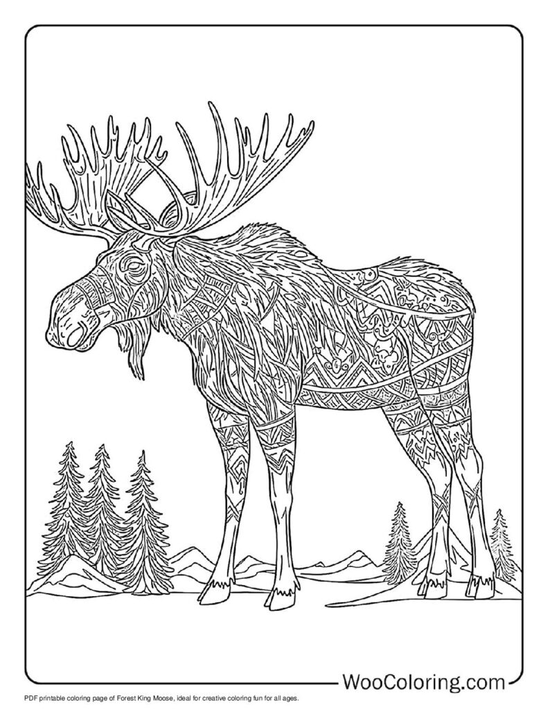 100  Moose coloring pages  Free PDF To Print  - 14