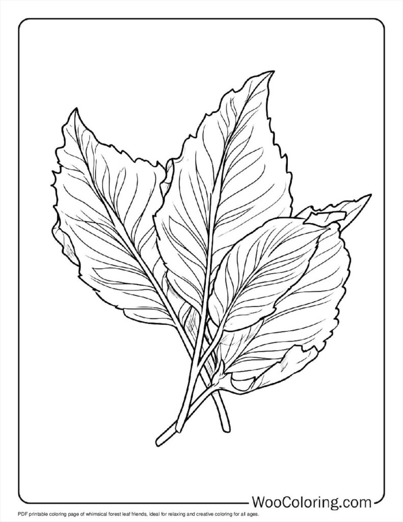 100  Leaf coloring pages  Free PDF To Print  - 44