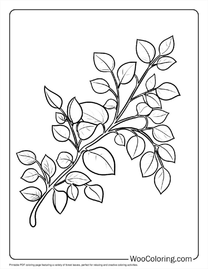 100  Leaf coloring pages  Free PDF To Print  - 41