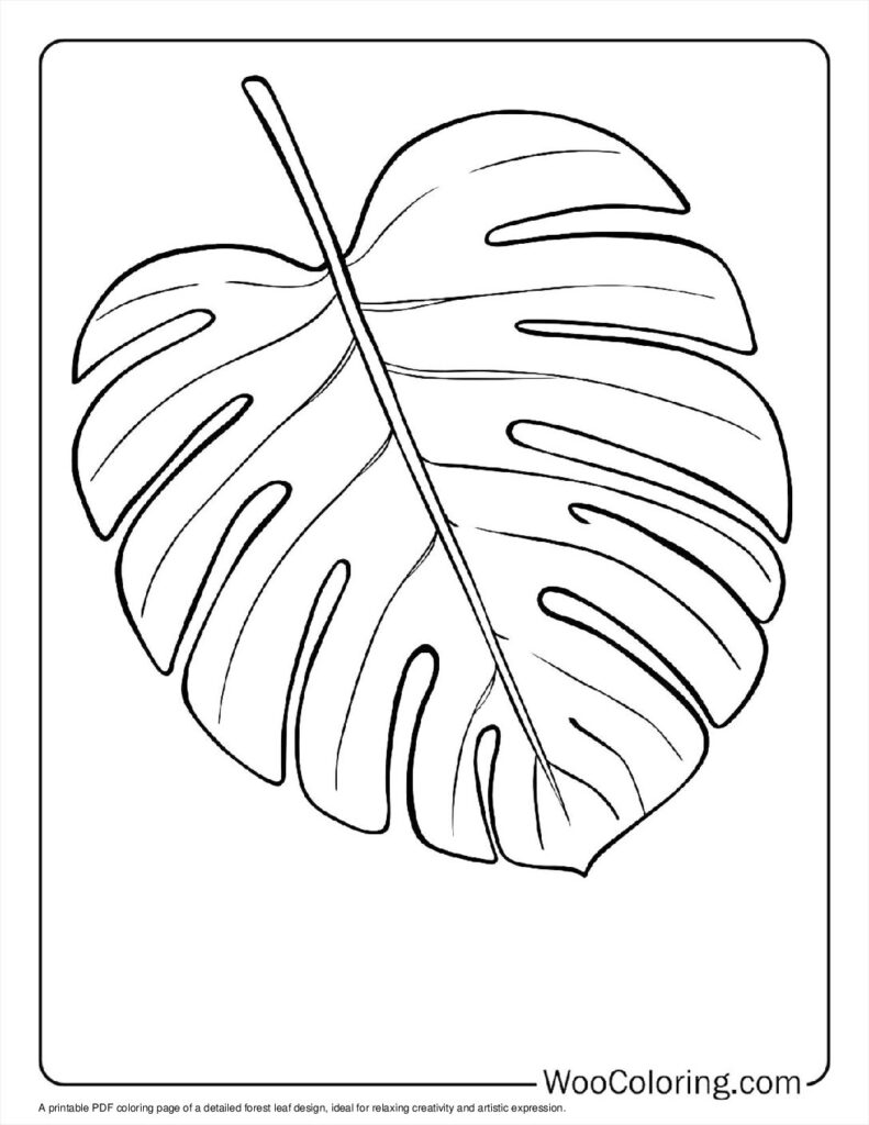 100  Leaf coloring pages  Free PDF To Print  - 44