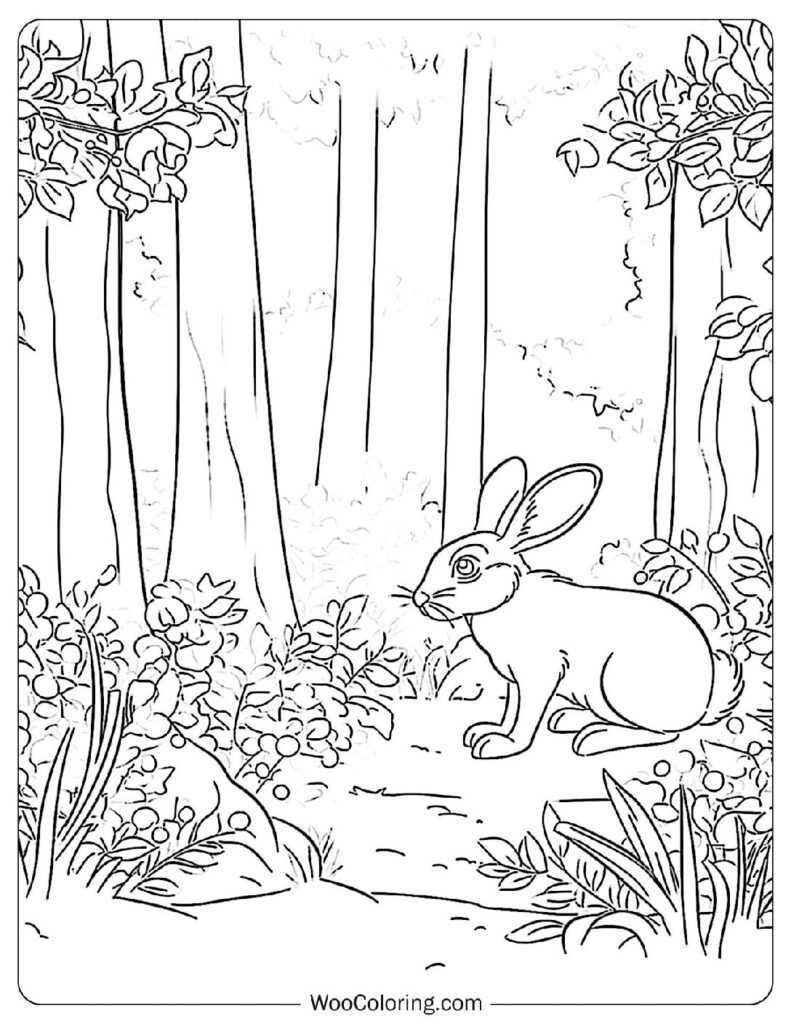 Forest Rabbit Scene For Kids