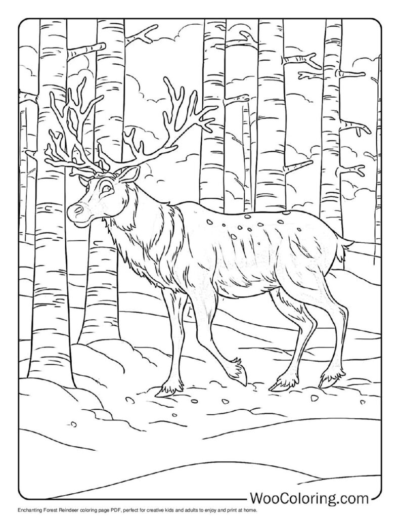100  Reindeer coloring pages  Free PDF To Print  - 98
