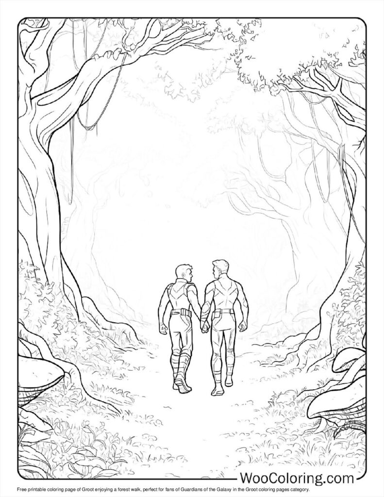 Forest Walk Groot To Color