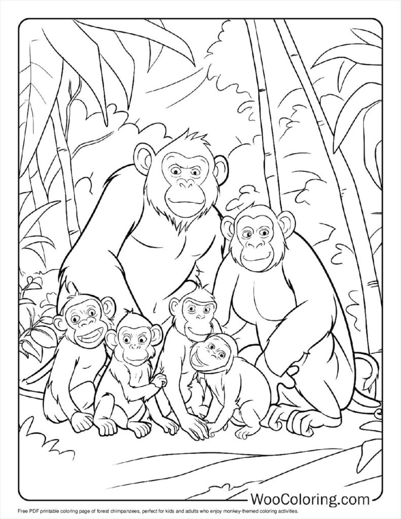 100  Monkey coloring pages  Free PDF To Print  - 41