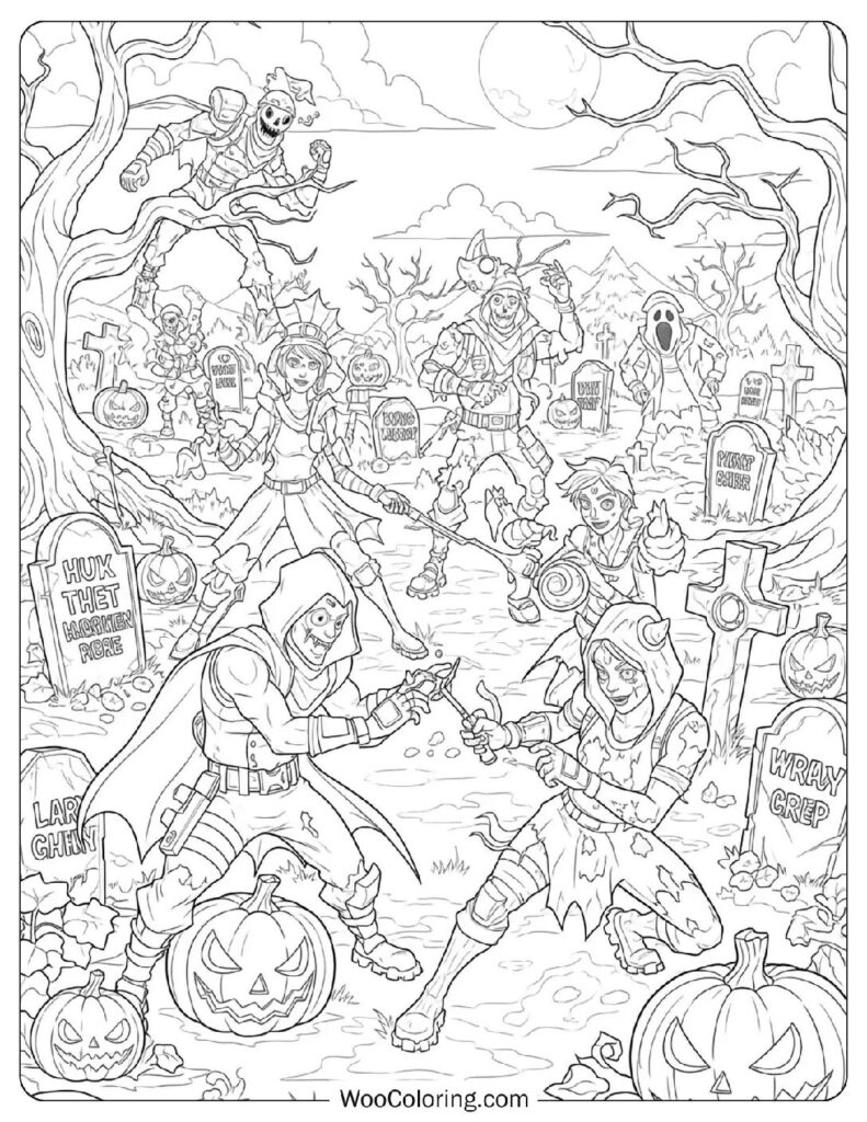 Fortnite Halloween Battle coloring page