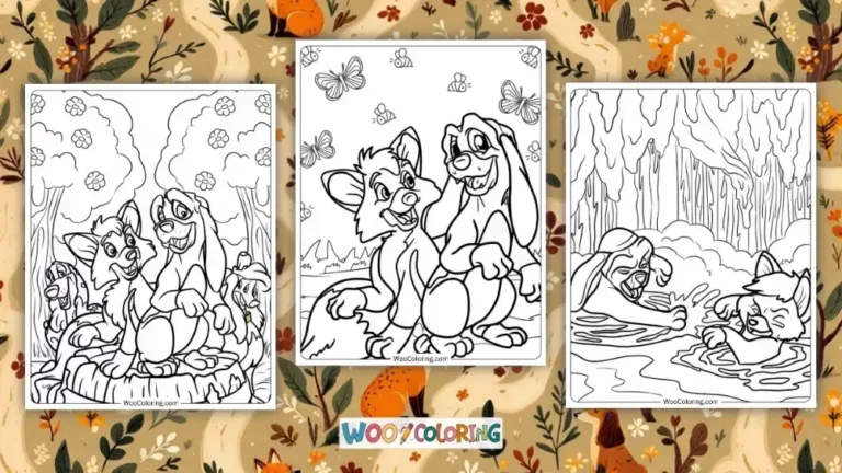 Fox And The Hound Coloring Pages Design Image
