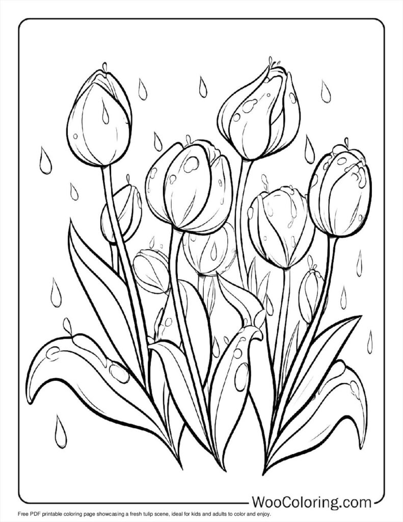 100  Tulip coloring pages  Free PDF To Print  - 13