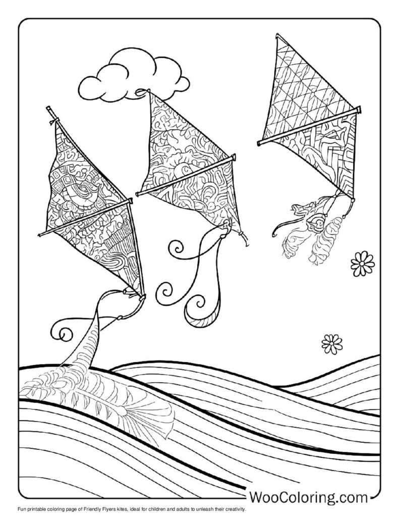 100  Kite coloring pages  Free PDF To Print  - 84