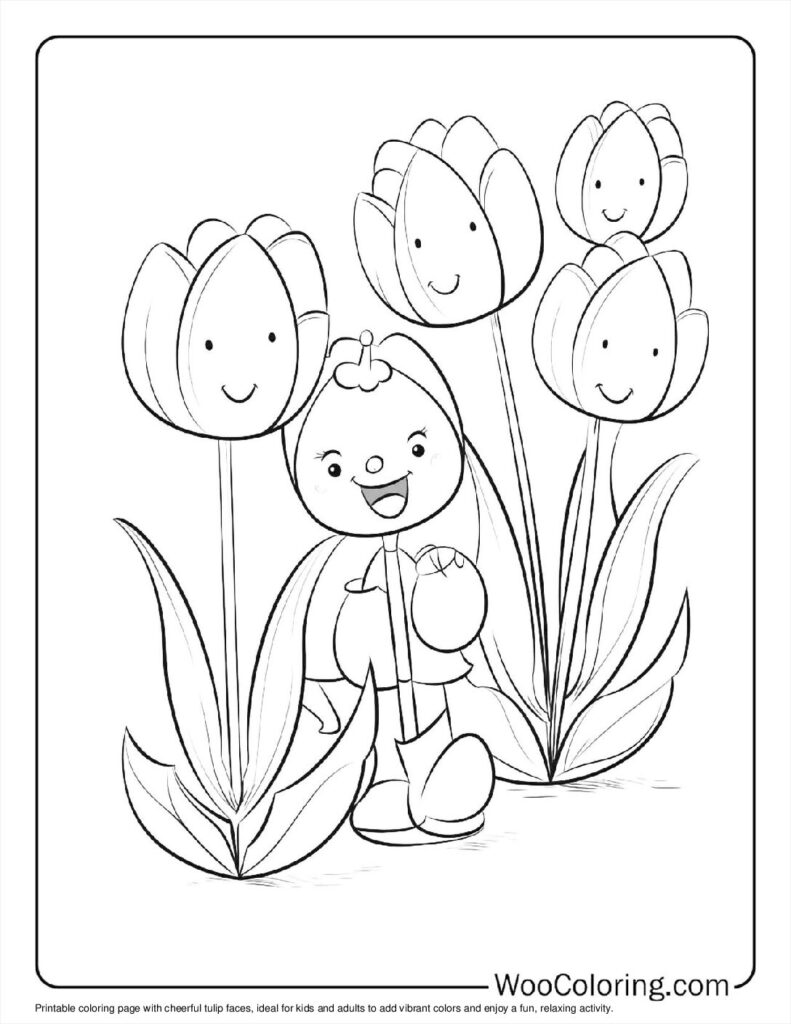 100  Tulip coloring pages  Free PDF To Print  - 23