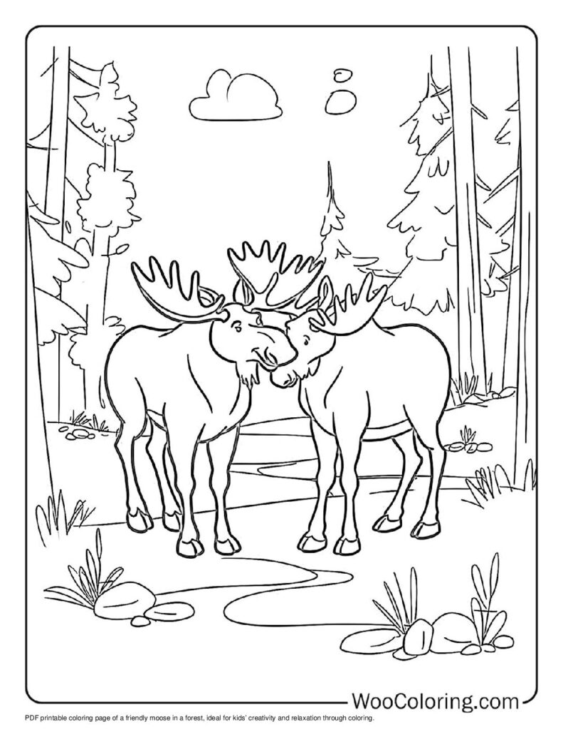 100  Moose coloring pages  Free PDF To Print  - 48