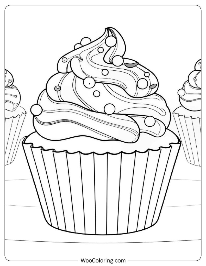 Food coloring page of Frosted Cupcake