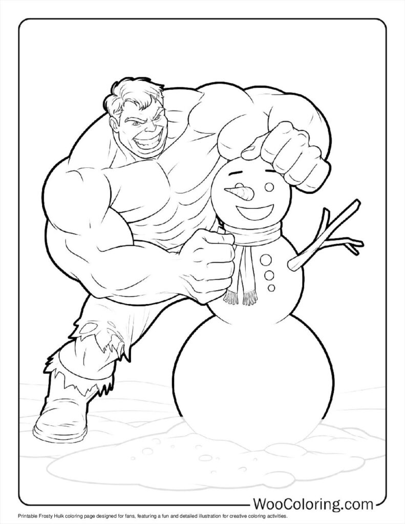 Frosty Hulk Fun Coloring Page For Kids